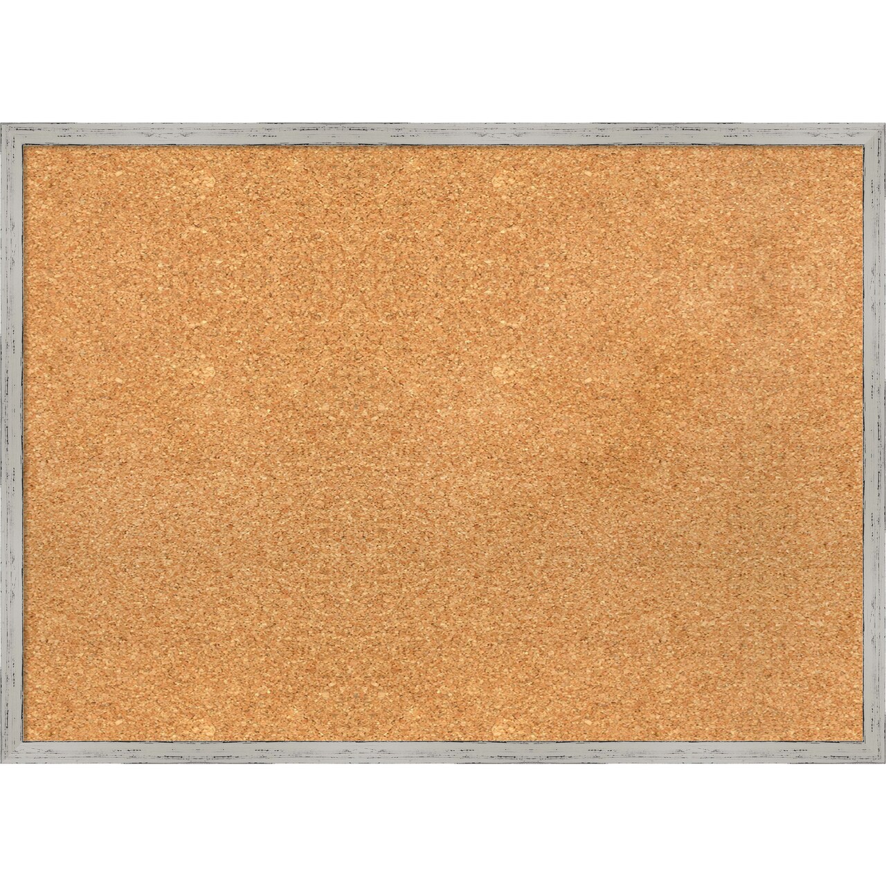Shiplap White Narrow Wood Framed Corkboard, Natural Cork